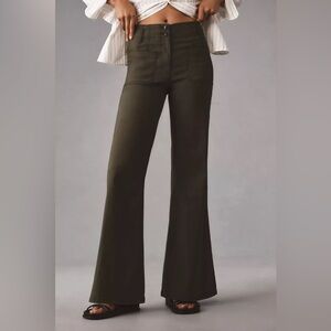 Anthropologie Maeve Junie High-Waisted Flare Pants: Magic Fabric Plus Size 26W